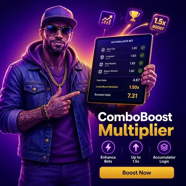 Broker sicuro che mostra l'interfaccia scommesse sportive ComboBoost Multiplier su tablet digitale presso BroWinner