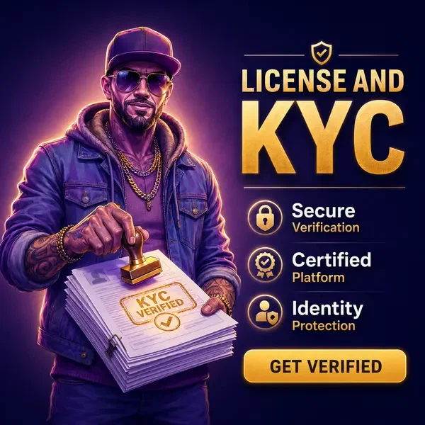 Croupier professionale che tiene documenti KYC alla scrivania di verifica License Framework and KYC Protection
